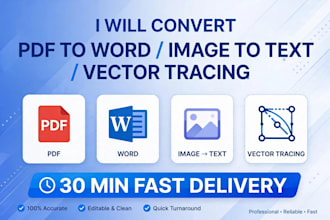 convert pdf to word, image to text fast