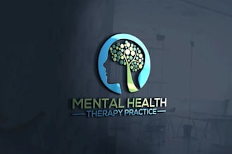 design counseling, mental health, skin care, and clinic logo
