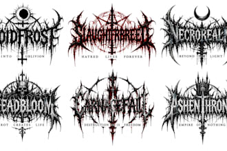 design blackened death metal, deathcore and extreme metal logo