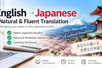 translate english into natural and fluent japanese