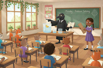 be childrens picture book illustrator, create children story book illustration