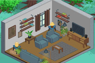 create isometric pixel art tileset sprite sheet game asset character animation