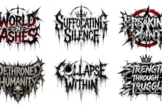 design brutal deathcore, metalcore and hardcore band logo