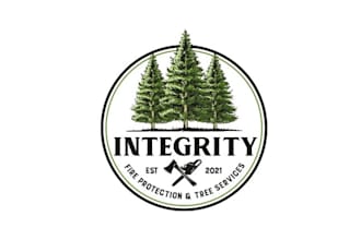 create mitigate forest fire logo with healthy forests