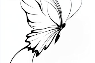 create a cute minimalistic line art tattoo design