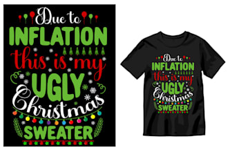 create vintage christmas light logo illustration for t shirt design