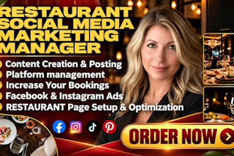 manage restaurant cafe social media instagram and facebook marketing hotel ads