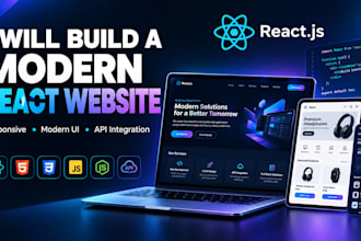 build a responsive react website with modern UI