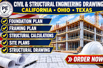 do usa permit plan, civil structural engineer stamp california ohio,tx, az