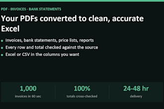 convert PDF to excel accurately, invoices, bank statements and tables