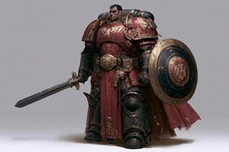 illustrate a warhammer 40k space marine illustration