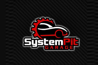 make race car workshop logo with repair motorsport service