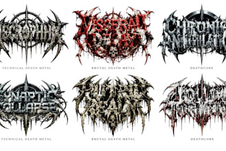 design technical death metal, brutal death and deathcore logo