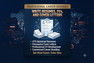 write resumes, cvs and cover letters