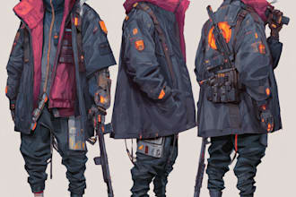 design fantasy and cyberpunk character