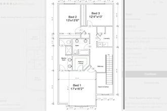 draft architectural blueprint for house plan and floor plan