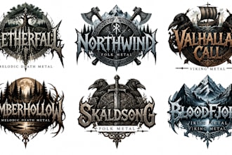 design melodic death metal, folk metal and viking metal logo