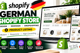 design or redesign your german shopify dropshipping store products listing