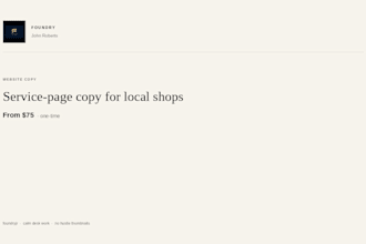 write service page website copy for local shops