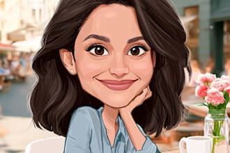 make a funny cartoon caricature portrait illustration