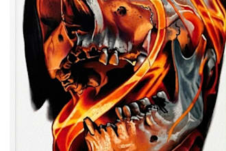 professional tattoo design black and white or color