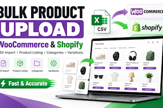 bulk upload and import products to woocommerce and shopify