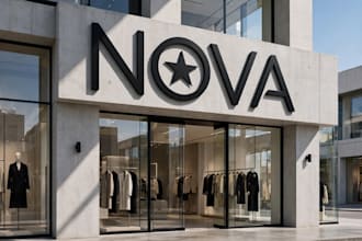 design bold minimal fashion logo like nova for clothing and streetwear brand