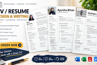 create ats resume , CV, cover letter office management work