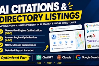 build 500 ai citations and business directories for GEO visibility