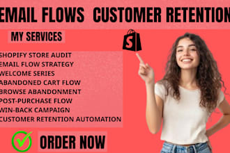 set up shopify email flows customer retention sales funnel ecommerce store audit