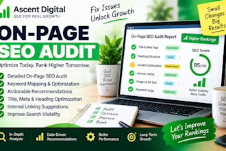 do an on page SEO audit with keyword mapping and prioritized recommendations