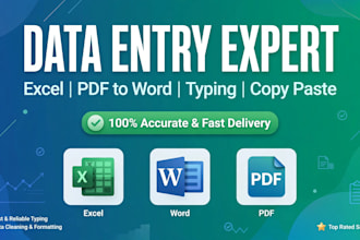 fast data entry excel cleaning pdf to word typing