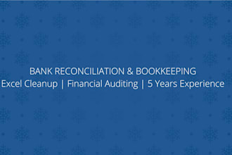 do bank reconciliation, bookkeeping, and excel data cleanup