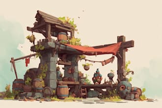 create 2d environment and game background for you