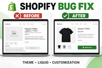 fix shopify store bug theme customization liquid coding shopify developer