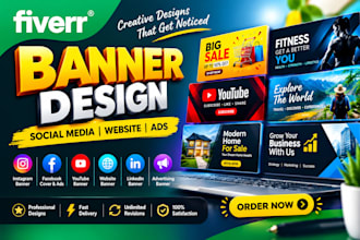 design professional social media, website and advertising banners