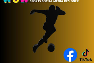 design sports social media posts for facebook and tiktok