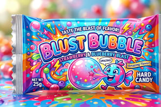 product label design, pouch design, and packaging design