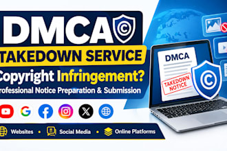 prepare and submit a dmca takedown notice for copyright infringement