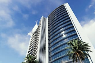 modern skyscraper designer, parametric tower building, tall glass, cgi rendering