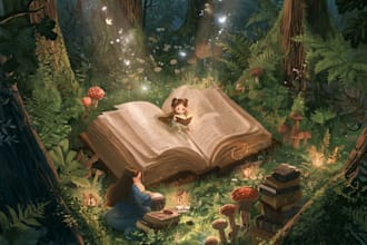 create illustrated fairy tale book cover