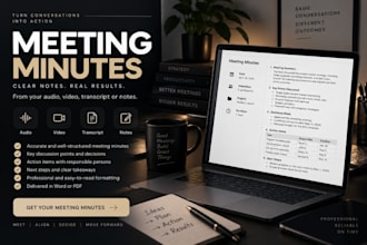 create professional meeting minutes from audio video notes