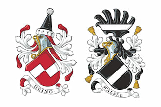 design heraldic coat of arms emblem and family crest logo