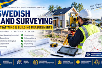provide swedish land surveying utsattning and building measurements