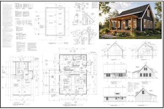 draw a full set of architectural house plan in autocad and chief architect