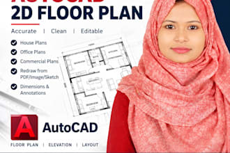 professionally redraw 2d floor plans in autocad