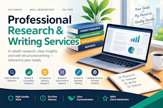 do web research, market research and report writing