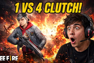 design eye catching free fire gta v and pubg gaming thumbnail for youtube