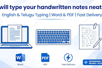 convert your handwritten notes into neat typed text in english and telugu