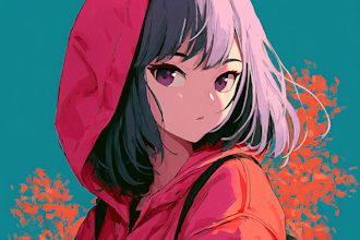 anime character an illustration and anime character